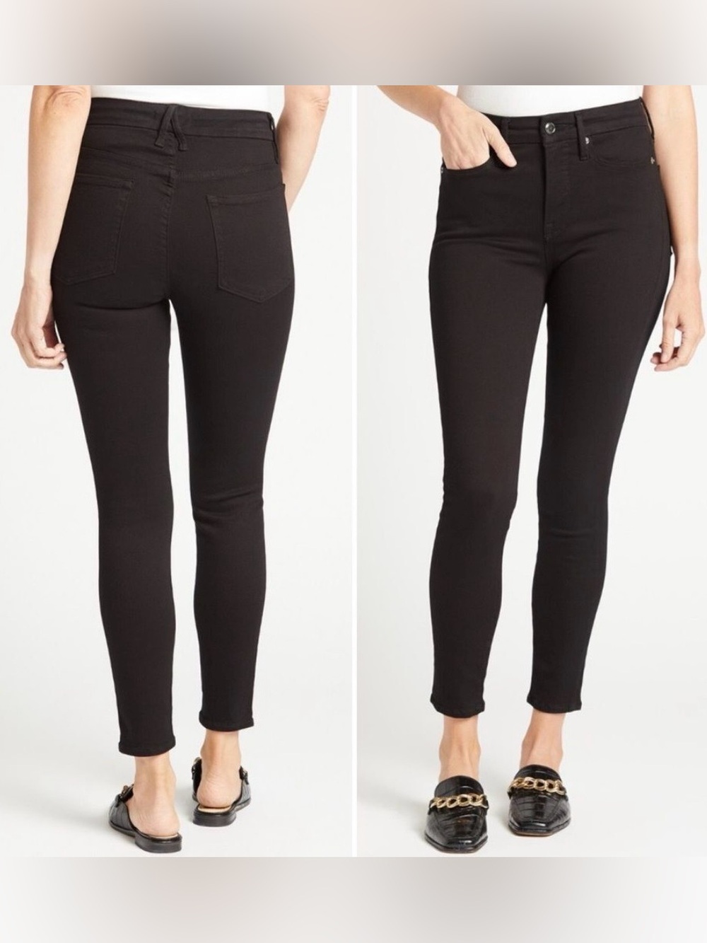 Good American Black Good Legs Crop Skinny Jeans